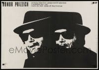 5y787 PRIZZI'S HONOR Polish 27x38 1986 great different art of Jack Nicholson by Wasilewski!