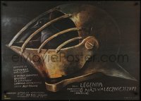 5y808 VASILIY BUSLAEV Polish 27x37 1983 cool Wiktor Sadowski art of bird in knight's helmet!