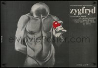 5y823 ZYGFRYD Polish 27x38 1986 really wild naked faceless man artwork by Bednrski!