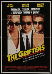 5y061 GRIFTERS Spanish 1990 John Cusack, Annette Bening & Anjelica Huston!