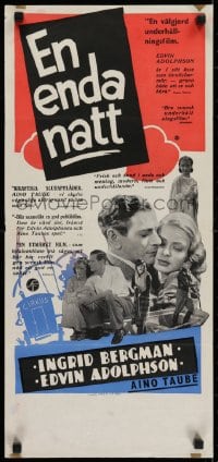 5y014 ONE SINGLE NIGHT Swedish stolpe R1940s Ingrid Bergman, Edvin Adolphson, directed by Molander