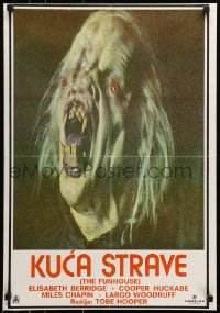 5y246 FUNHOUSE Yugoslavian 19x27 1981 Tobe Hooper, wild different carnival clown horror image!