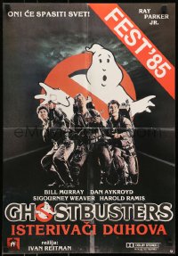 5y247 GHOSTBUSTERS Yugoslavian 19x27 1985 Bill Murray, Aykroyd & Ramis are here to save the world!