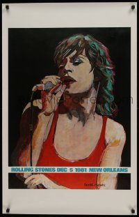 5z939 ROLLING STONES 24x38 commercial poster 1981 artwork of Mick Jagger by Delmar-Ochsner!