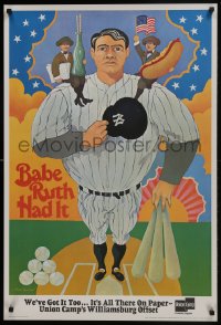 5z960 UNION CAMP 24x36 commercial poster 1973 John Alcorn art of Yankees baseball player!