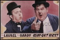 5z961 WAY OUT WEST 25x37 commercial poster 1980s Stan Laurel & Oliver Hardy!