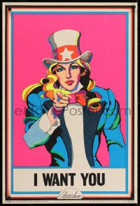5z963 WOMEN'S LIB 23x34 commercial poster 1970s Chereskin art, parody of Flagg's poster!