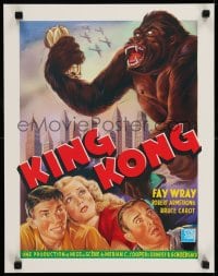 5z998 KING KONG 16x20 REPRO poster 1990s Fay Wray, Robert Armstrong & the giant ape!