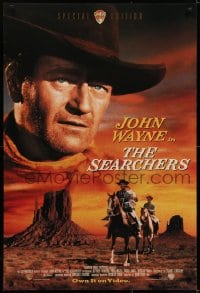 5z982 SEARCHERS 27x40 video poster R1998 classic image of John Wayne in Monument Valley, John Ford