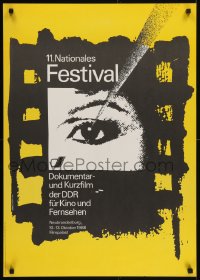 5z269 11. NATIONALES FESTIVAL 23x32 East German film festival poster 1988 art by Schwerin & Gaulke!