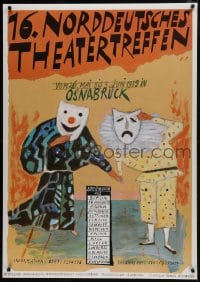 5z040 16 NORDDEUTSCHES THEATERTREFFEN 33x47 German stage poster 1989 actors with theater masks!