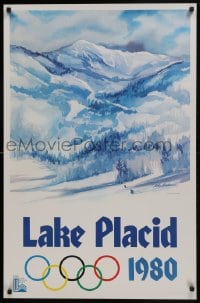 5z595 1980 WINTER OLYMPICS 24x36 special poster 1980 great far shot of mountains of Lake Placid!