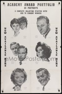 5z602 ACADEMY AWARDS PORTFOLIO 27x41 special poster 1962 Loren, Crosby, Taylor, Brando, Gable, Gaynor!