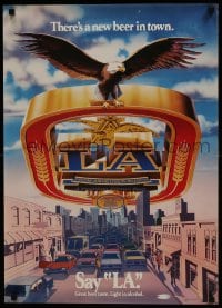 5z465 ANHEUSER-BUSCH 20x28 advertising poster 1980s LA reduced-alcohol beer, a new beer in town!