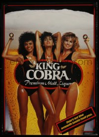 5z466 ANHEUSER-BUSCH 20x28 advertising poster 1986 King Cobra beer, incredibly sexy image!