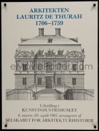 5z546 ARKITEKTEN LAURITZ DE THURAH 1706 - 1759 24x32 Danish museum/art exhibition 1981 mansion!