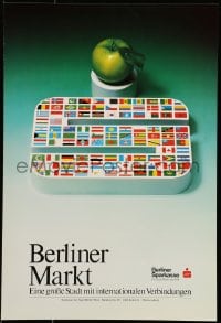 5z481 BERLINER SPARKASSE markt style 14x21 German advertising poster 1990s cool design!