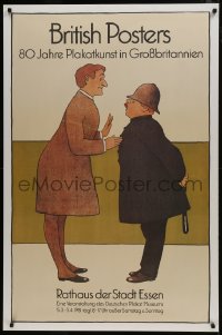 5z106 BRITISH POSTERS 31x47 German museum/art exhibition 1981 art of a man talking to a bobby!