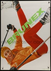 5z156 BRUNEX 36x51 Swiss advertising poster 1960s image of sexy woman falling, but still smiling!