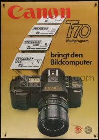 5z157 CANON 36x51 Swiss advertising poster 1984 cool image of the T70 Mulitprogram camera!