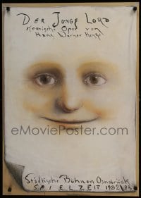 5z417 DER JUNGE LORD 24x33 German stage poster 1982 art of a cool smiling face by Jerzy Czerniawski!