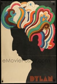 5z387 DYLAN 22x33 music poster 1967 colorful silhouette art of Bob by Milton Glaser!