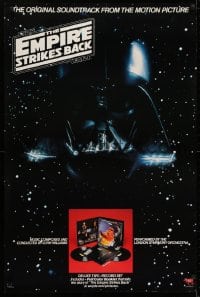 5z388 EMPIRE STRIKES BACK 24x36 music poster 1980 Darth Vader mask in space, one album inset image!