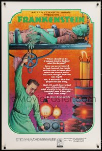 5z516 FRANKENSTEIN 30x45 advertising poster 1974 cool Melo art of the monster and Doctor!