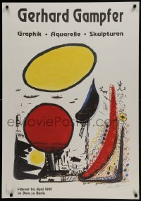 5z555 GERHARD GAMPFER 27x39 German museum/art exhibition 1991 colorful art by the artist!