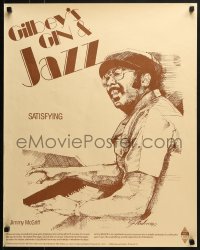 5z517 GILBEY'S GIN & JAZZ 23x29 advertising poster 1986 art of jazz organist Jimmy McGriff!