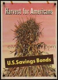 5z676 HARVEST FOR AMERICANS 19x26 special poster 1948 cool Brassard art of sheath of corn!