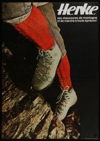 5z175 HENKE 36x51 Swiss advertising poster 1965 cool close-up image of their footwear, climbing!