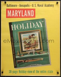 5z680 HOLIDAY 22x28 special poster 1947 Baltimore, Annapolis U.S. Naval Academy, hunting, November!