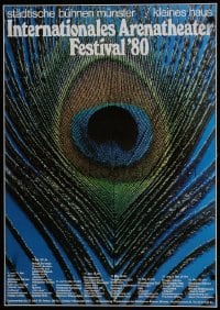 5z434 INTERNATIONALES ARENATHEATER FESTIVAL '80 23x33 German stage poster 1980 peacock feather!