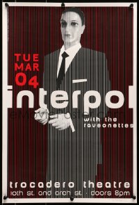 5z335 INTERPOL/RAVEONETTES signed #7/90 15x22 art print 2003 great art of a mannequin in a suit!