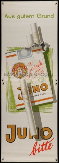 5z195 JUNO package style litfass 33x94 German advertising poster 1950s Walter Muller package art!