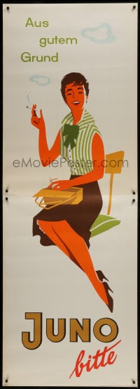 5z207 JUNO with tagline purse style litfass 33x94 German advertising poster 1950s Walter Muller art!