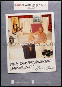 5z701 KOLNER WIRTE GEGEN AIDS 17x24 German special poster 2000s HIV/AIDS, wild bathtub design!