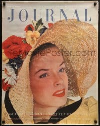 5z709 LADIES' HOME JOURNAL 22x28 special poster 1948 great close-up of woman with hat, July!