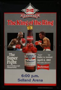 5z524 LEONARD VS. HAGLER 20x30 advertising poster 1987 King of the Ring, Marvin vs. Sugar Ray!