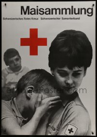 5z071 MAISAMMLUNG 36x51 Swiss special poster 1970s Red Cross worker comforting child in her care!