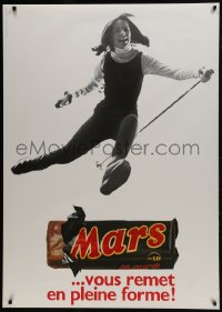 5z213 MARS 36x51 Swiss advertising poster 1969 woman leaping in air over candy bar by Creation!