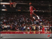 5z737 MICHAEL JORDAN 24x32 special poster 1988 jumping over the key for slam dunk!
