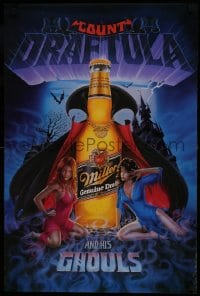 5z526 MILLER BREWING COMPANY 20x30 advertising poster 1980s art of Count Draftula and sexy ghouls!
