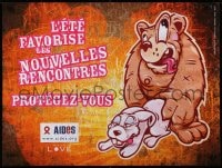 5z758 PROTEGEZ-VOUS AIDES 24x32 French special poster 1990s HIV/AIDS, bear and rabbit by Niark!
