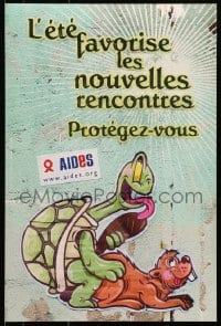 5z757 PROTEGEZ-VOUS AIDES 16x24 French special poster 1990s HIV/AIDS, turtle and beaver!