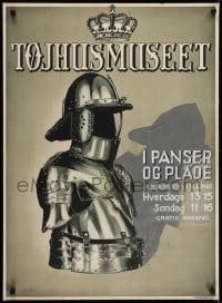 5z535 ROYAL DANISH ARSENAL MUSEUM 25x34 Danish advertising poster 1950s cool art of armor!