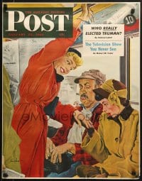 5z770 SATURDAY EVENING POST January 22 22x28 special poster 1949 George Hughes art!