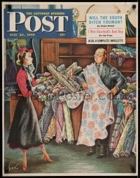 5z776 SATURDAY EVENING POST May 22 22x28 special poster 1948 Alajalov art of indecisive woman!