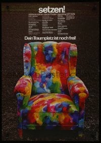 5z455 SETZEN 24x33 German stage poster 1977 image of painted chair by Holger Matthies!